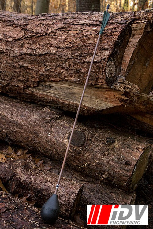 Duurzame LARP Pijl met Ronde Kop en Bruine Schacht - Veilig & Flexibel Groen Enkele pijl IDV