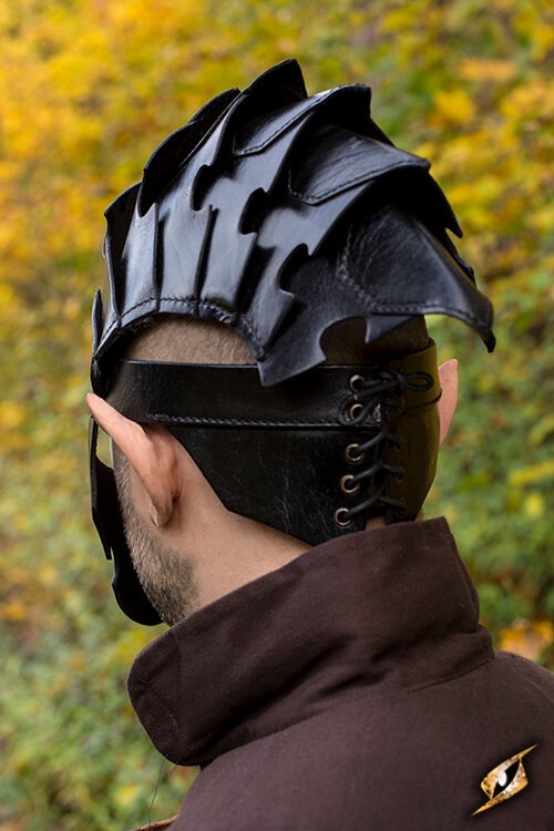 Assassin Helm (Volnerf Leer) | Leren LARP Helm voor Rogues Epic Armoury