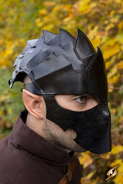Assassin Helm (Volnerf Leer) | Leren LARP Helm voor Rogues Epic Armoury