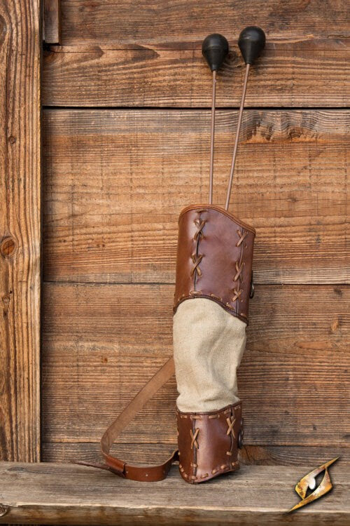 Epic Armoury Wildling Quiver (Rugkoker) - Primitief Splitleer Bruin Epic Armoury