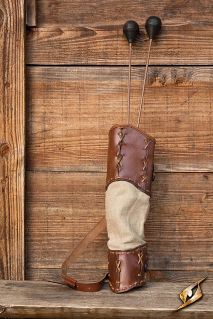 Epic Armoury Wildling Quiver (Rugkoker) - Primitief Splitleer Bruin Epic Armoury