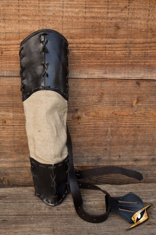 Epic Armoury Wildling Quiver (Rugkoker) - Primitief Splitleer Zwart Epic Armoury