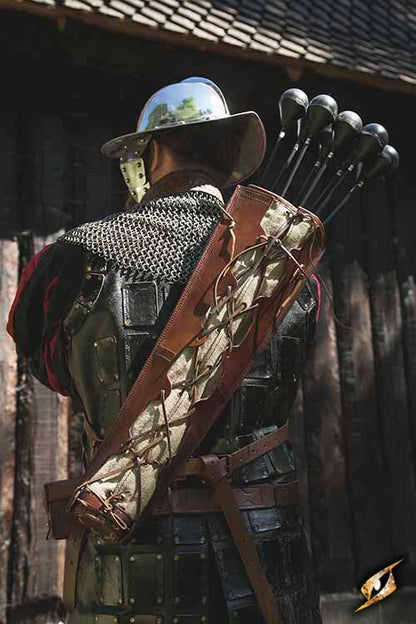 Epic Armoury Imperial Quiver (Leather) - Glad Leren Rugkoker Bruin Epic Armoury