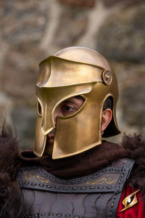 Corinthian Helmet (PU Foam) | Lichtgewicht Griekse LARP Helm Brass Epic Armoury
