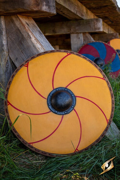 Gastir Viking Schild (80 cm) | Rond LARP Schild (Latex Coated) Geel Epic Armoury