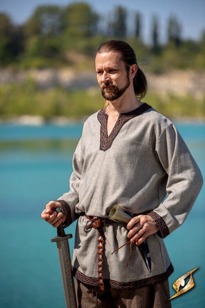 Tunic Fimbul (Viking) | 100% Katoenen LARP Tuniek (Mouwloos) Grijs Epic Armoury