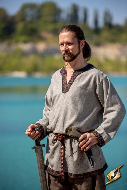 Tunic Fimbul (Viking) | 100% Katoenen LARP Tuniek (Mouwloos) Grijs Epic Armoury