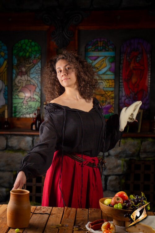 Crinkle Ondershirt (100% Katoen) | LARP Basislaag (Niet Strijken) Zwart Epic Armoury