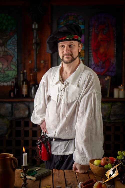 Crinkle Fencing Shirt (Katoen) | Renaissance/Piraat LARP Hemd Wit Epic Armoury