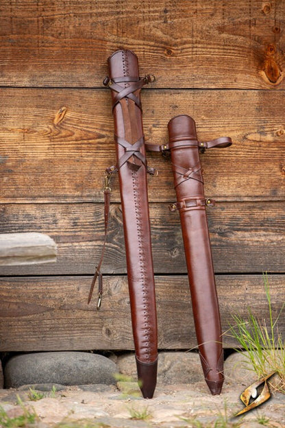 Sword Belt Scabbard (Echt Leer) | Riem met Zwaardhouder Bruin Epic Armoury