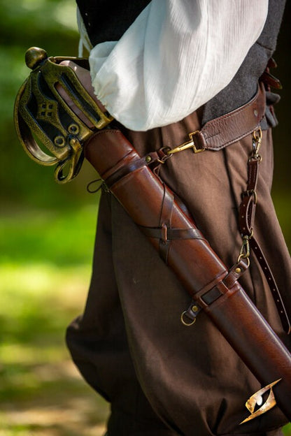 Sword Belt Scabbard (Echt Leer) | Riem met Zwaardhouder Epic Armoury