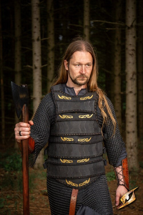 Celtic Lamellar (Suede) | Leren LARP Pantser (Epic Armoury) Zwart Epic Armoury