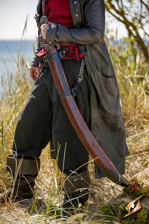 Gebogen LARP Schede (Echt Leer) | Suede Gevoerd | Epic Armoury Epic Armoury