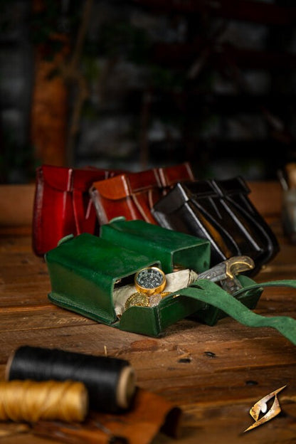 Epic Armoury Hard Pouch for Sword Belt - Stijf Lederen Tas (SKU 2603) Epic Armoury