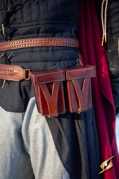 Epic Armoury Hard Pouch for Sword Belt - Stijf Lederen Tas (SKU 2603) Bruin Epic Armoury