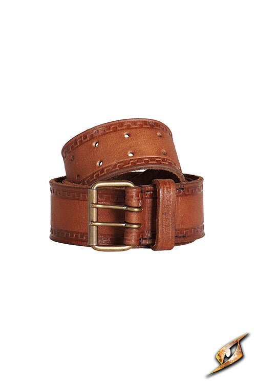 Hunter Belt (Echt Leer) | Brede Dubbel-Gesp LARP Riem Bruin Epic Armoury