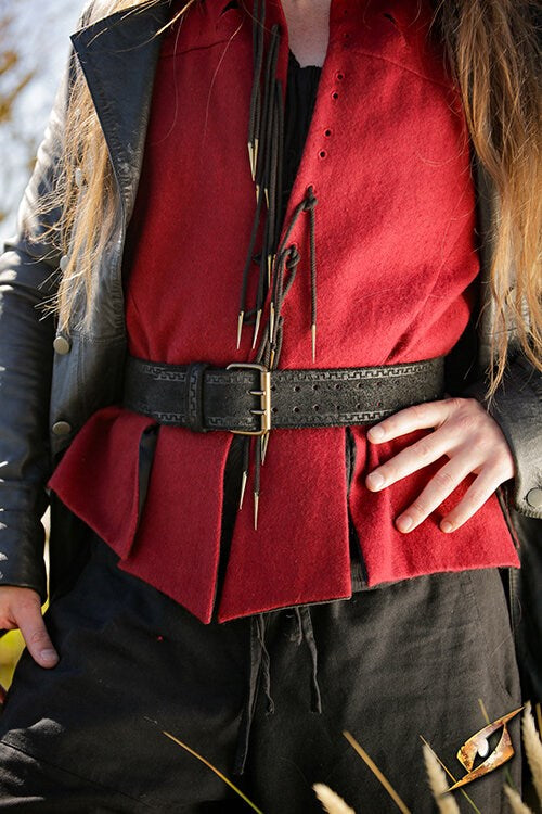 Hunter Belt (Echt Suede) | Brede Dubbel-Gesp LARP Riem Epic Armoury