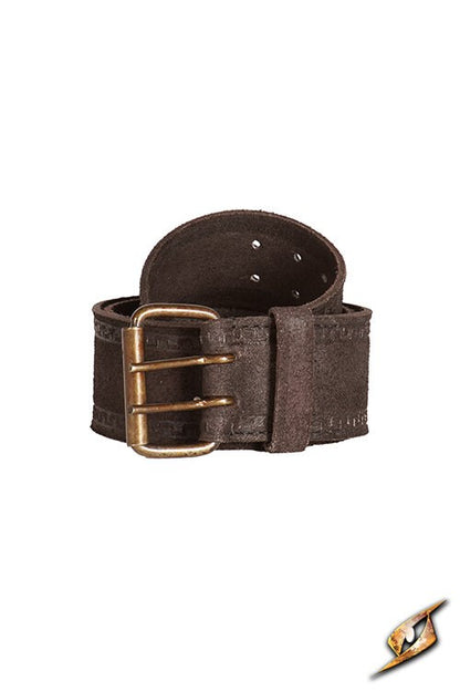 Hunter Belt (Echt Suede) | Brede Dubbel-Gesp LARP Riem Bruin Epic Armoury