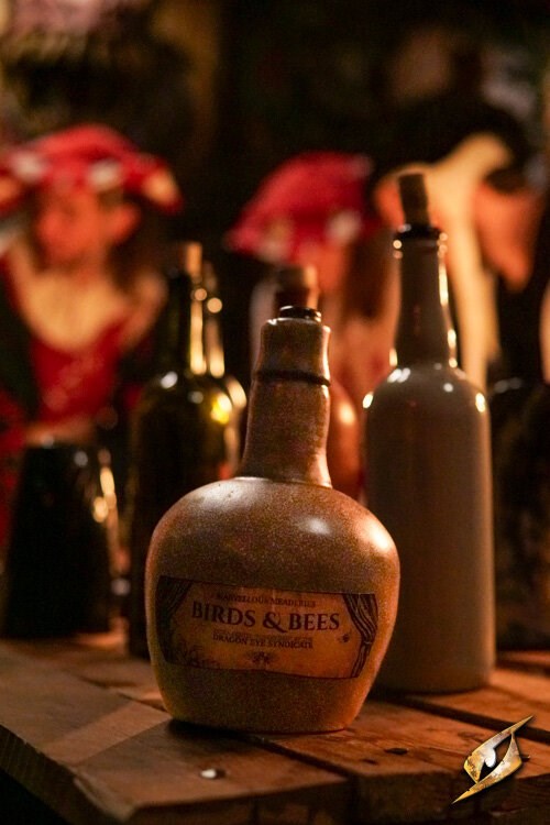 Mede Fles 'Birds & Bees' (Leeg) | 750ml LARP Prop Fles (Voedselveilig) Epic Armoury