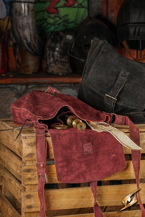 Traveler Satchel (Echt Suede) | Leren LARP Schoudertas Epic Armoury