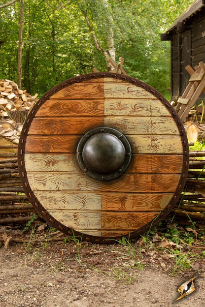 Thegn Viking Schild (80 cm) | Rond LARP Schild (Latex Coated) Wit Beige Epic Armoury