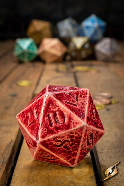 Epic Armoury Zachte Polyurethaan D20 Dobbelsteen voor Rollenspellen en LARP Rood Epic Armoury