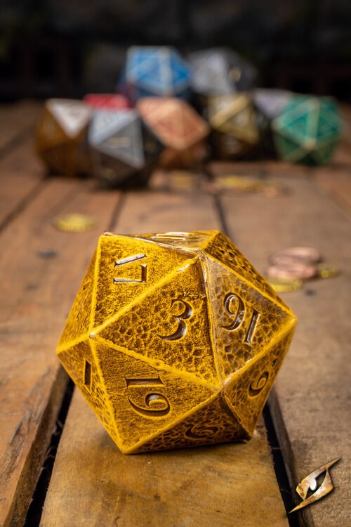 Epic Armoury Zachte Polyurethaan D20 Dobbelsteen voor Rollenspellen en LARP Geel Epic Armoury