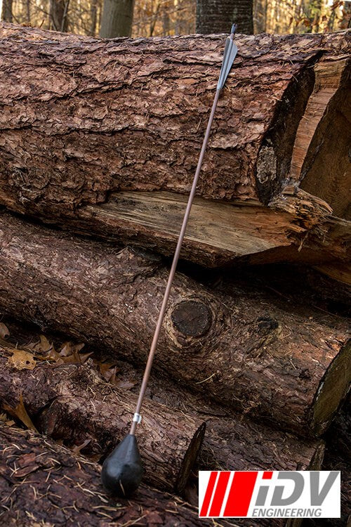 Duurzame LARP Pijl met Ronde Kop en Bruine Schacht - Veilig & Flexibel Silver Enkele pijl IDV
