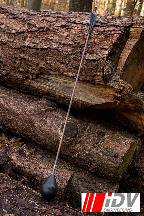 Duurzame LARP Pijl met Ronde Kop en Bruine Schacht - Veilig & Flexibel Zwart Enkele pijl IDV