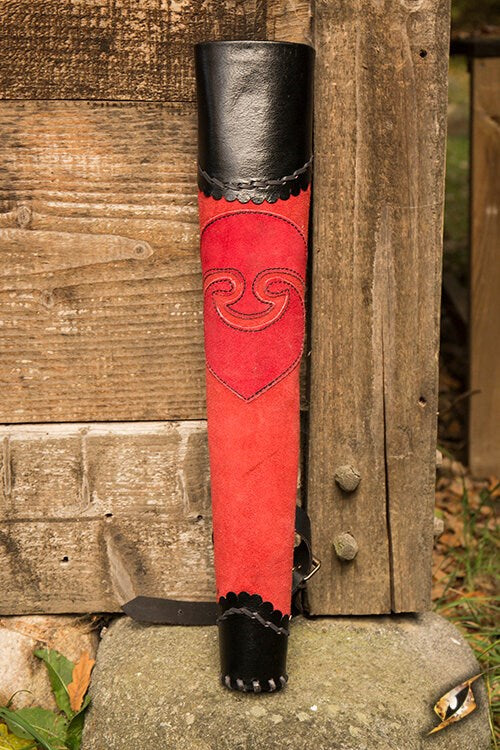 Epic Armoury Archer Quiver (Heupkoker) - Suède & Leer (SKU 2181) Rood Zwart Epic Armoury